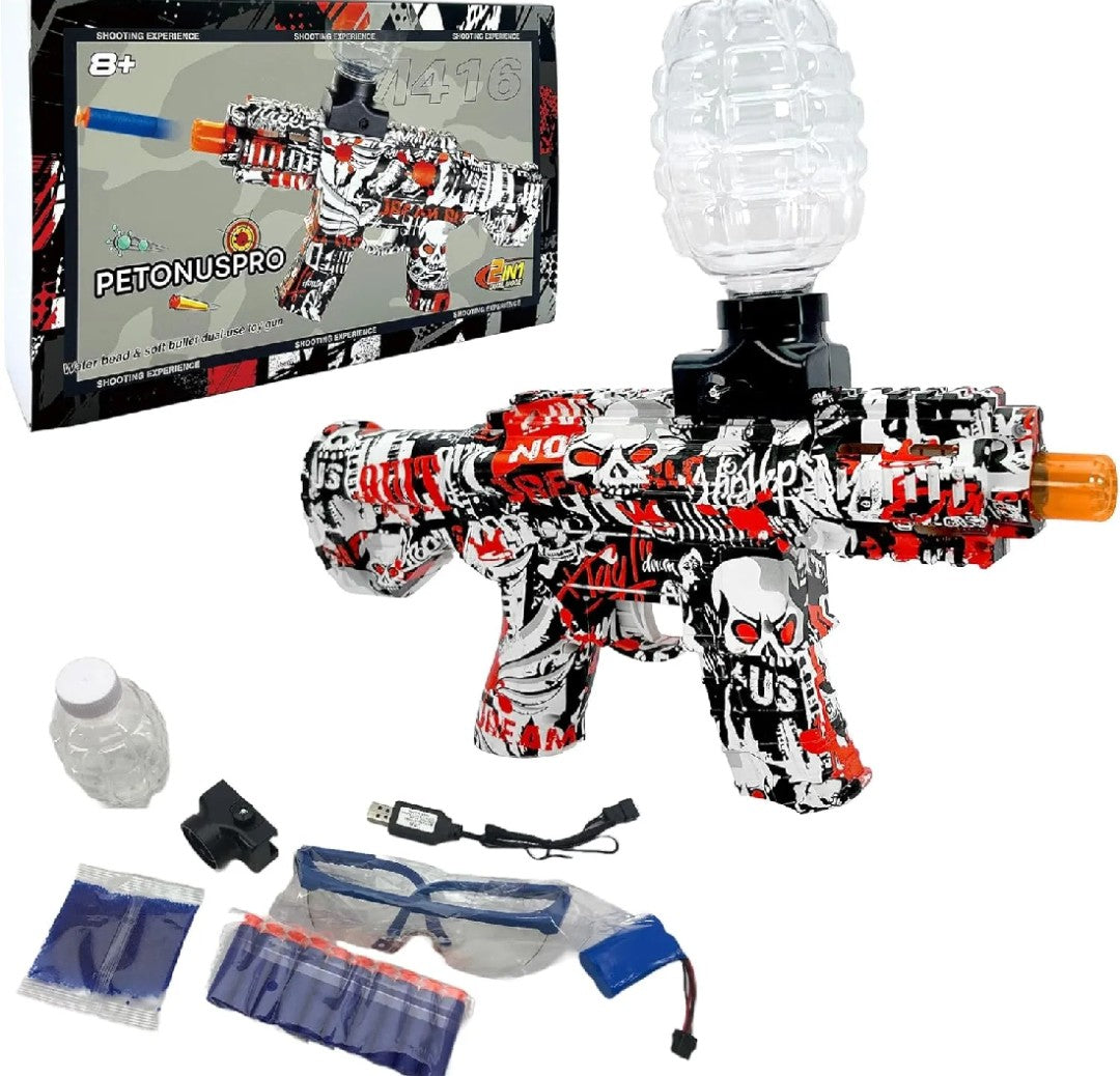 M416 Electric Ball Blaster Toy Mini Super Strong Power Electric Gel Blaster Gun Toy Outdoor Team Game Automatic Water Bomb Electric Shooting Toy Fortnite Pubg Graffitti Skin Rechargeable With Accessories - Summer Holidays, Pool Party Perfect Gift For Boys