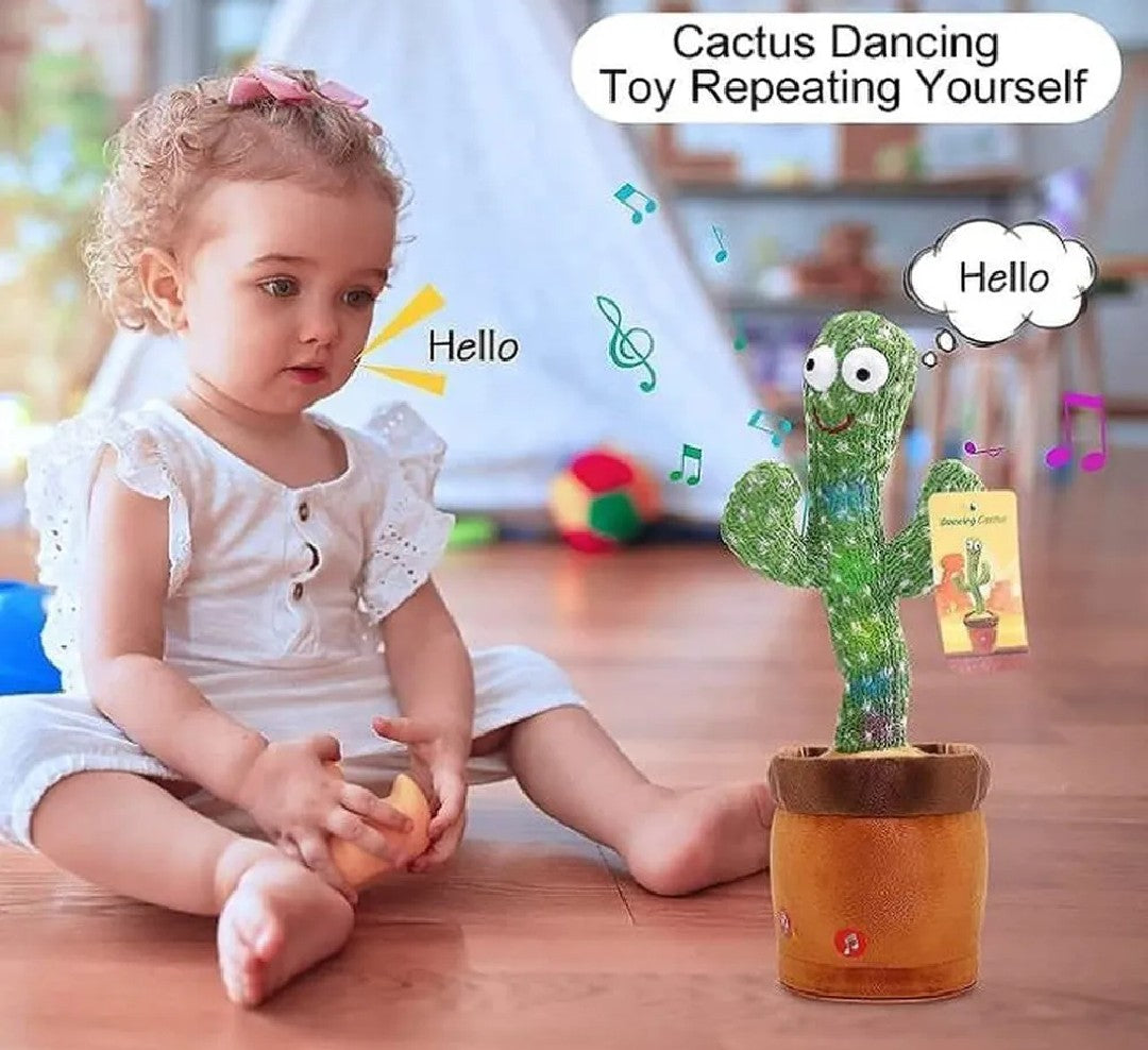 Rechargeable Cute Dancing Cactus Toy for Kids | Talking Dancing Shaking & Talk Back with Lights | Happy Birthday Gift