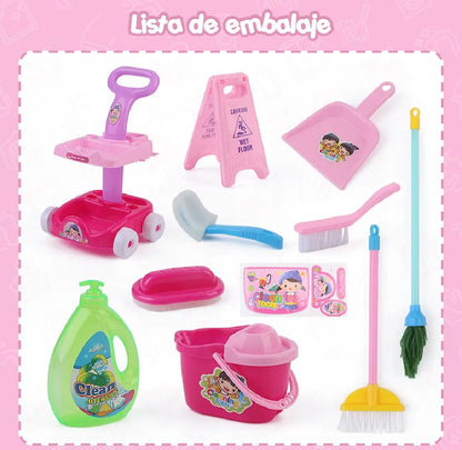 Kids Cleaning Cart Play Set for Kids - Mini Sweeper Trolley with Mop, Accessories, and DIY Cleaning Tools For boys girls | Pretend Play > Housekeeping Toy for Children Best for Toys gifts