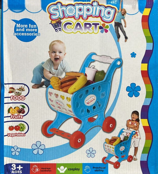 Supermarket Plastic Grocery shopping cart trolley playset for kids