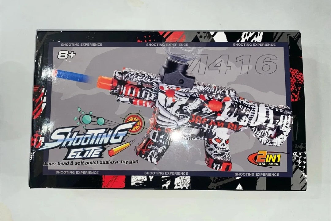 M416 Electric Ball Blaster Toy Mini Super Strong Power Electric Gel Blaster Gun Toy Outdoor Team Game Automatic Water Bomb Electric Shooting Toy Fortnite Pubg Graffitti Skin Rechargeable With Accessories - Summer Holidays, Pool Party Perfect Gift For Boys