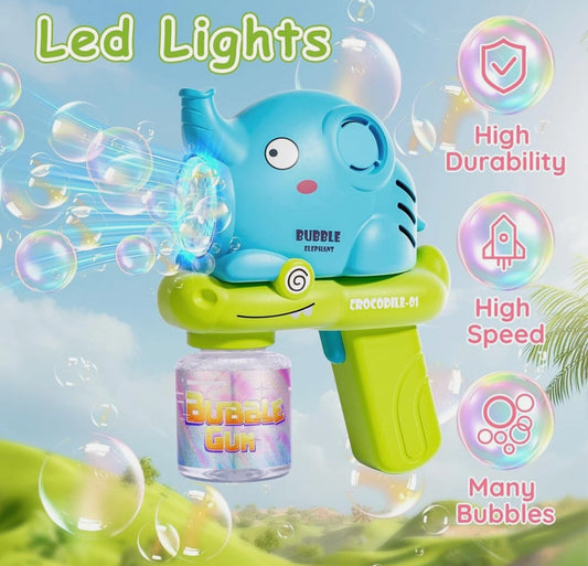 Bubble Gun for Kids Machine Boys Girls Toddlers LED Automatic Pink