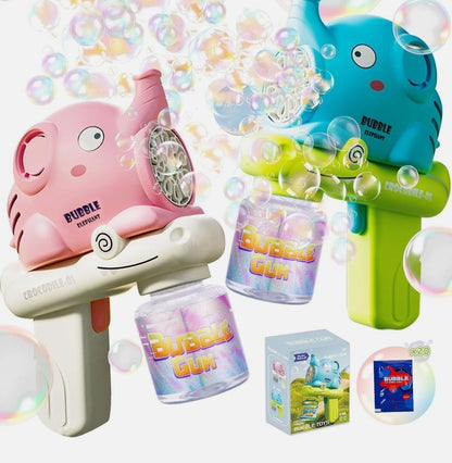 Bubble Gun for Kids Machine Boys Girls Toddlers LED Automatic Pink