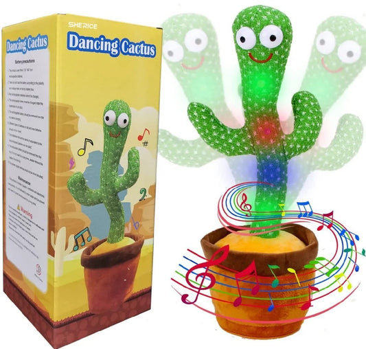 Rechargeable Cute Dancing Cactus Toy for Kids | Talking Dancing Shaking & Talk Back with Lights | Happy Birthday Gift