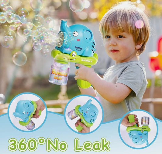 Bubble Gun for Kids Machine Boys Girls Toddlers LED Automatic Pink