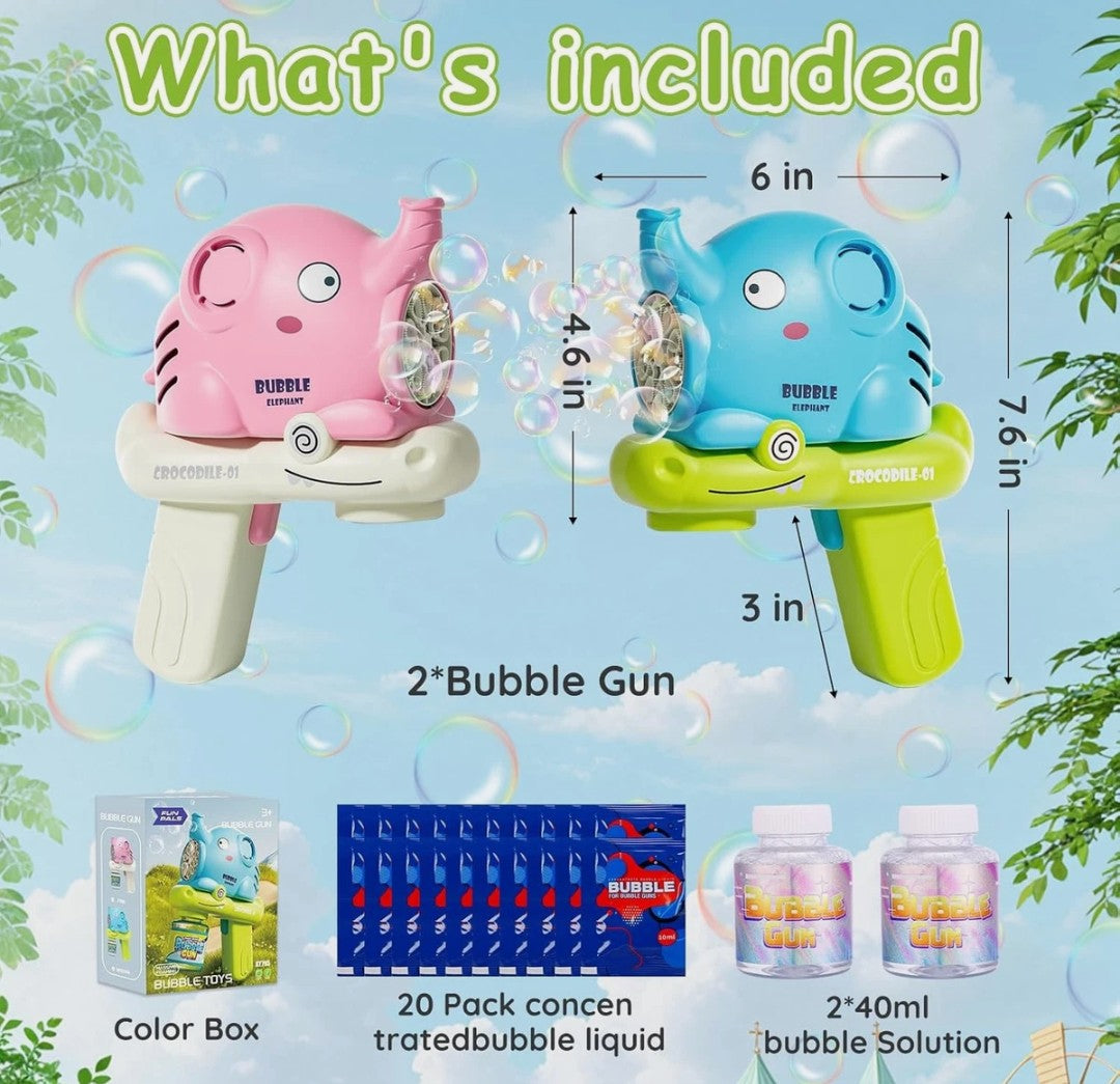 Bubble Gun for Kids Machine Boys Girls Toddlers LED Automatic Pink